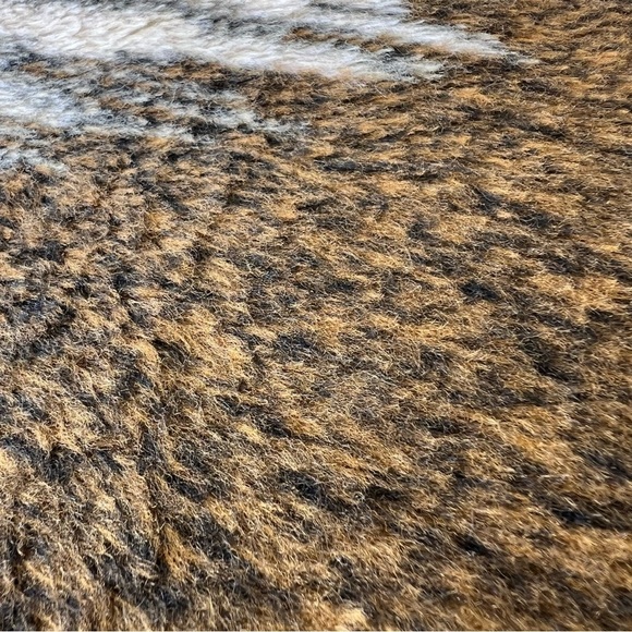 VTG San Marcos Drinking Deer Meadow Birds Reversible Plush Blanket Brown 56x85 - Picture 9 of 13